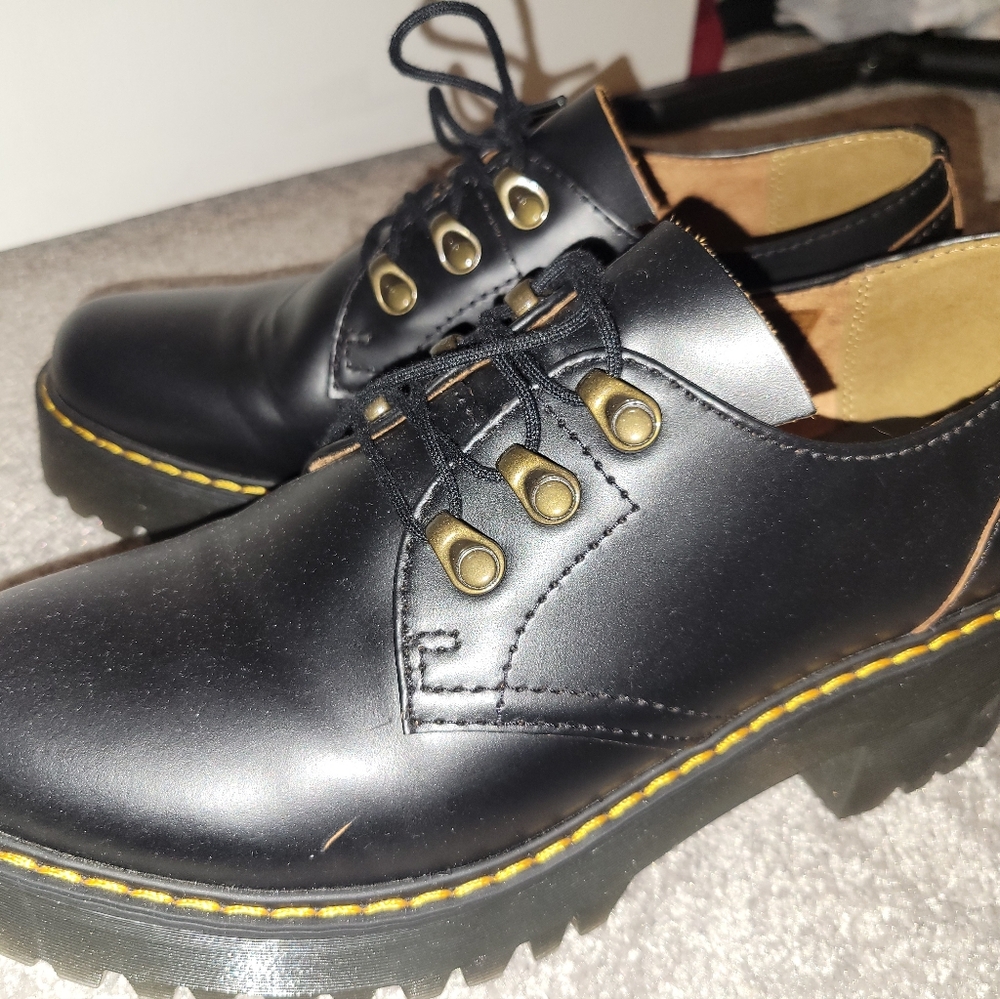 Doc Martens Black Platform Loafers